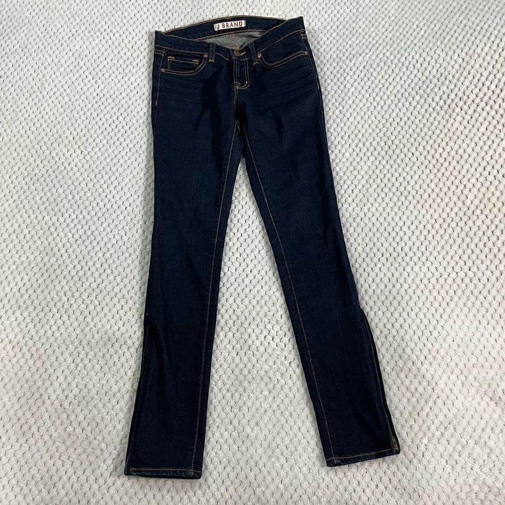 JBrand Women’s Skinny Jeans jeans zippers on legs, dark wash, size 25